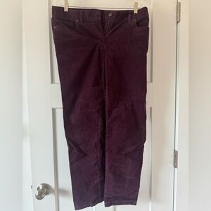 Womens Lands End size 8 rich burgundy corduroy pants